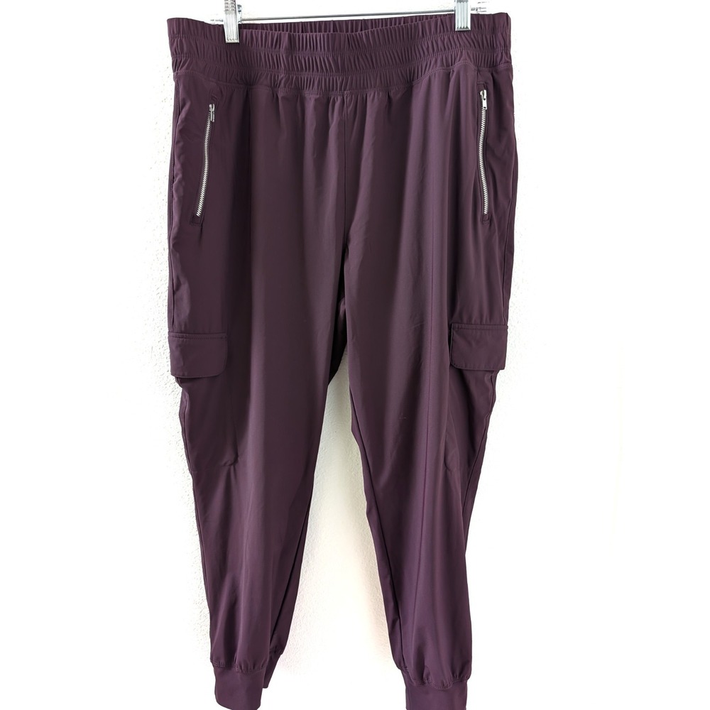 Old Navy Sleek Tech Go Dry Large Petite Eggplant Joggers